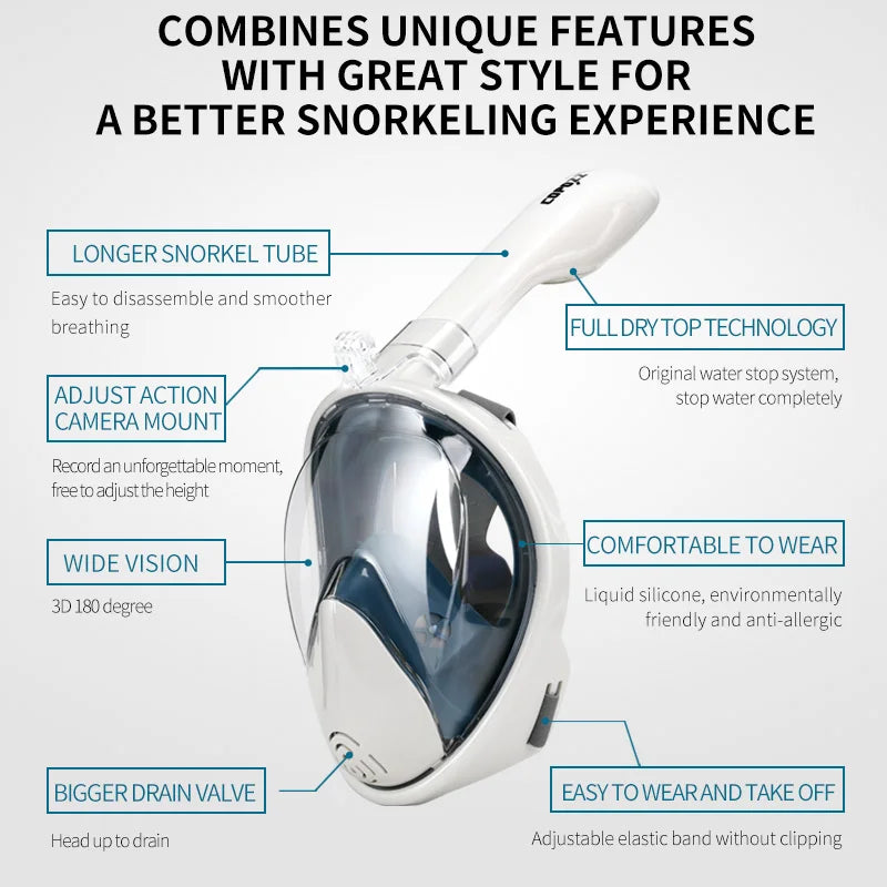 COPOZZ Full Face Scuba Diving Mask Anti Fog