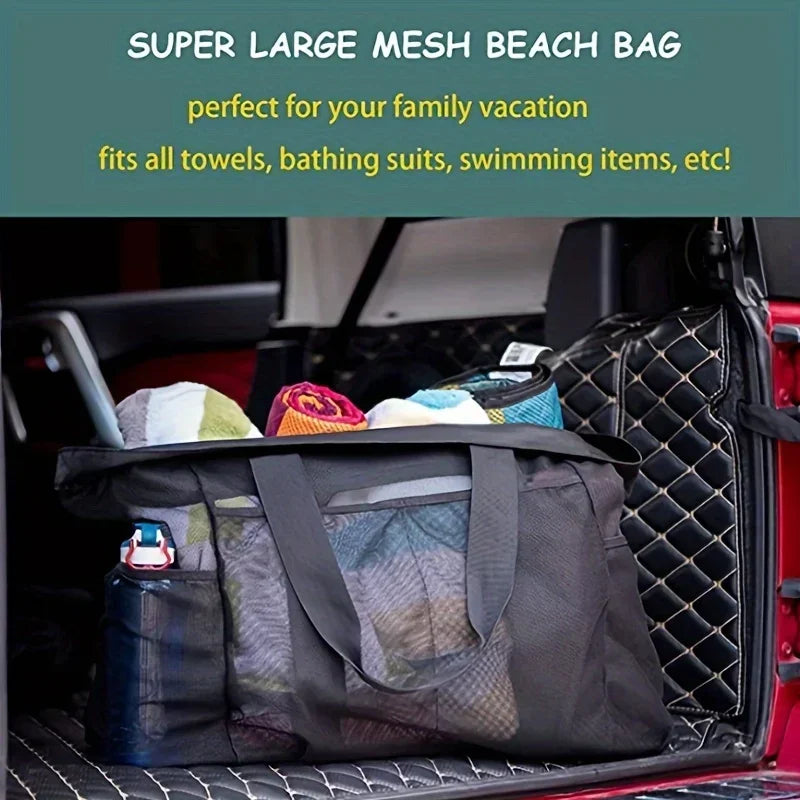 1pc Extra Large Mesh Beach Bag Breathable Mesh
