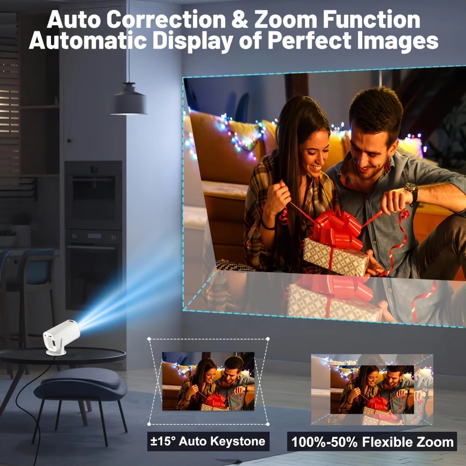 HD mini projector, supports 4K video