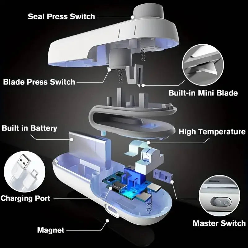 New Portable Mini Sealer 2 In 1 Heat Sealer For Snacks Home
