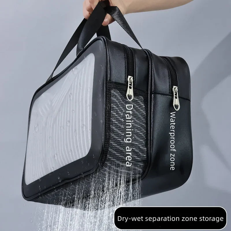 PU Makeup Bag, Portable for Travel, Fitness, and Swimming Supplies