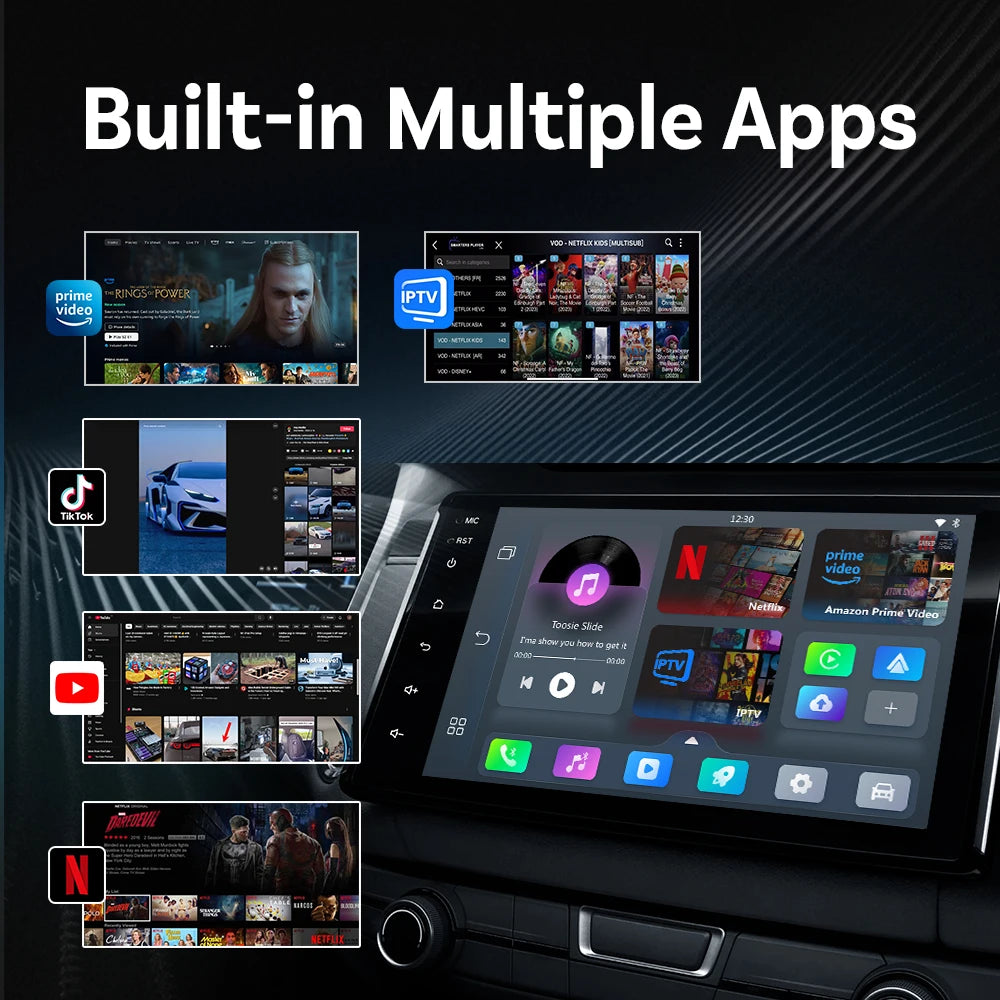 Ottocast Play2Video Pro Ai Box Wireless CarPlay Android Auto Adapter Built in Youtube Netflix IPTV for Car
