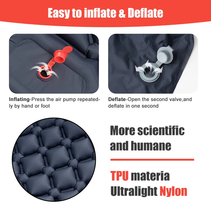 PACOONE Outdoor Camping Sleeping Pad Inflatable