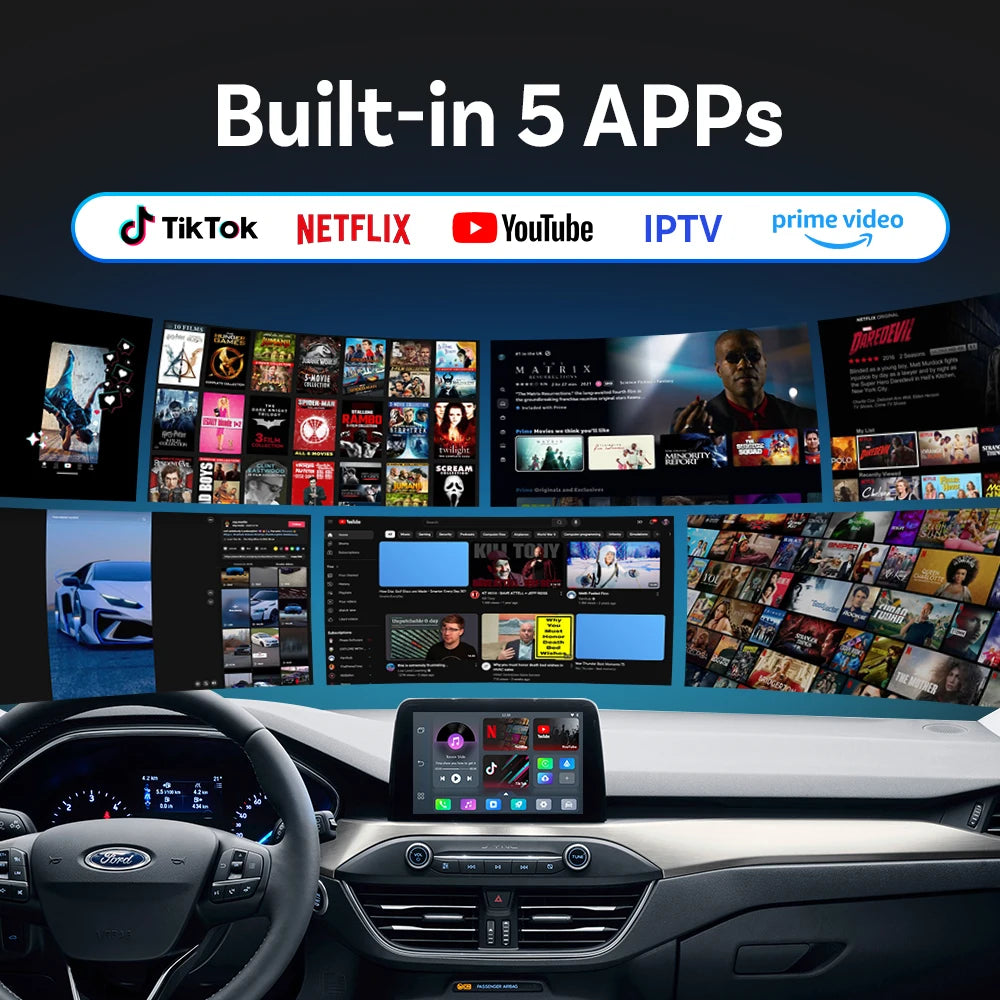 Ottocast Play2Video Pro Ai Box Wireless CarPlay Android Auto Adapter Built in Youtube Netflix IPTV for Car