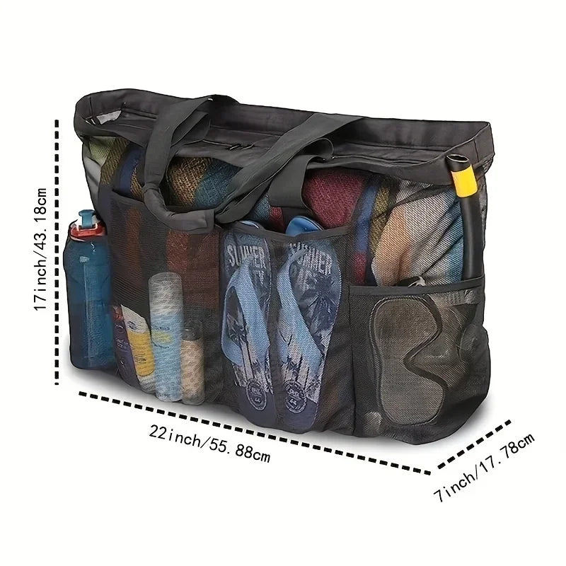 1pc Extra Large Mesh Beach Bag Breathable Mesh