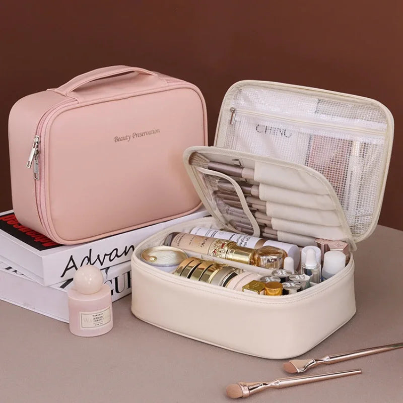 Capacity Luxury Makeup Bag Travel Organizer Essentials Toiletry Bags
