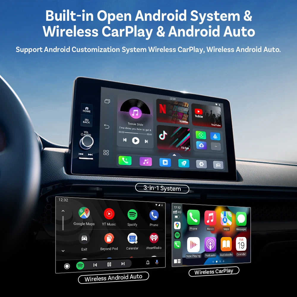 Ottocast Play2Video Pro Ai Box Wireless CarPlay Android Auto Adapter Built in Youtube Netflix IPTV for Car